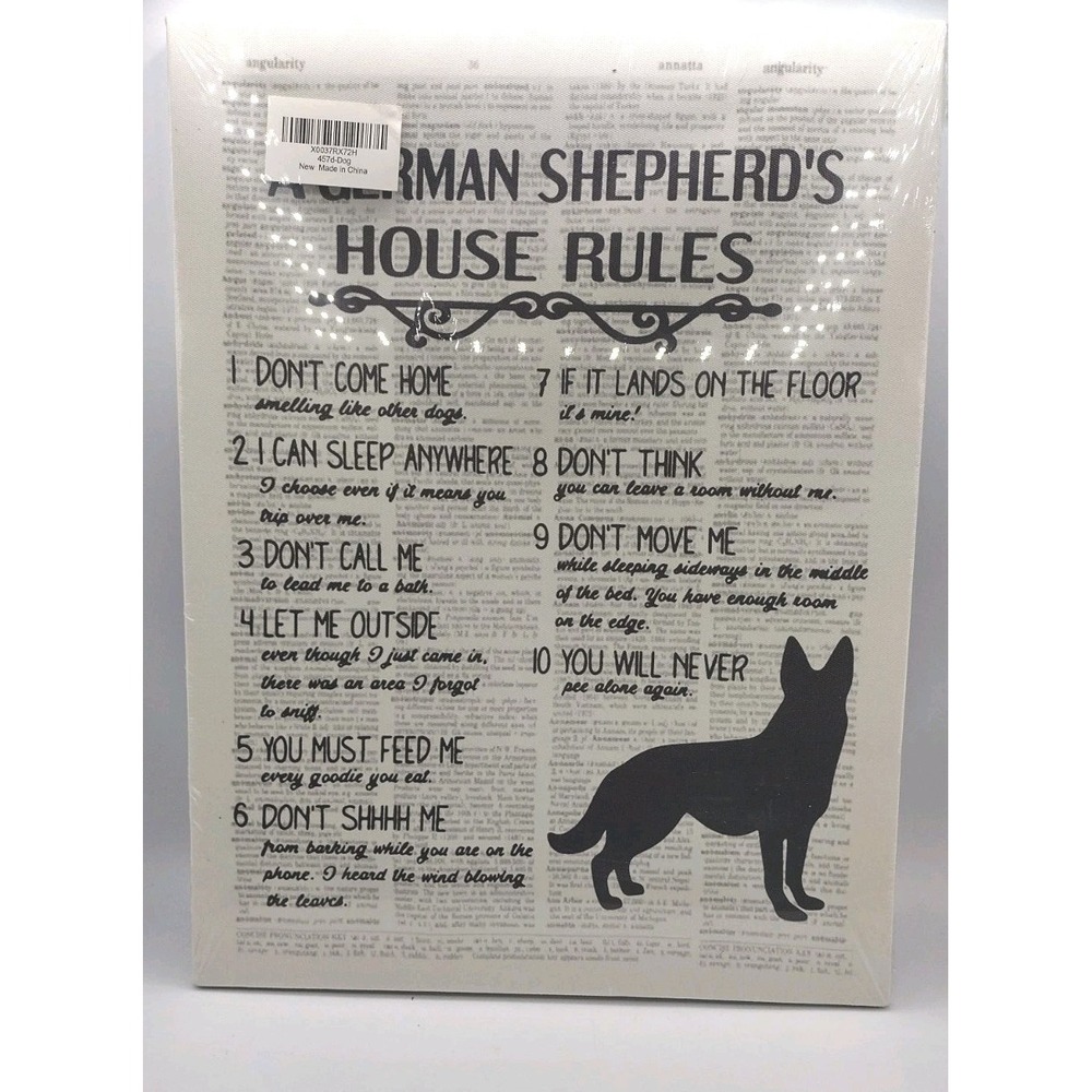 A German Shepherd's House Rules Home Decor Wall Art Dog Poster 15 X 11